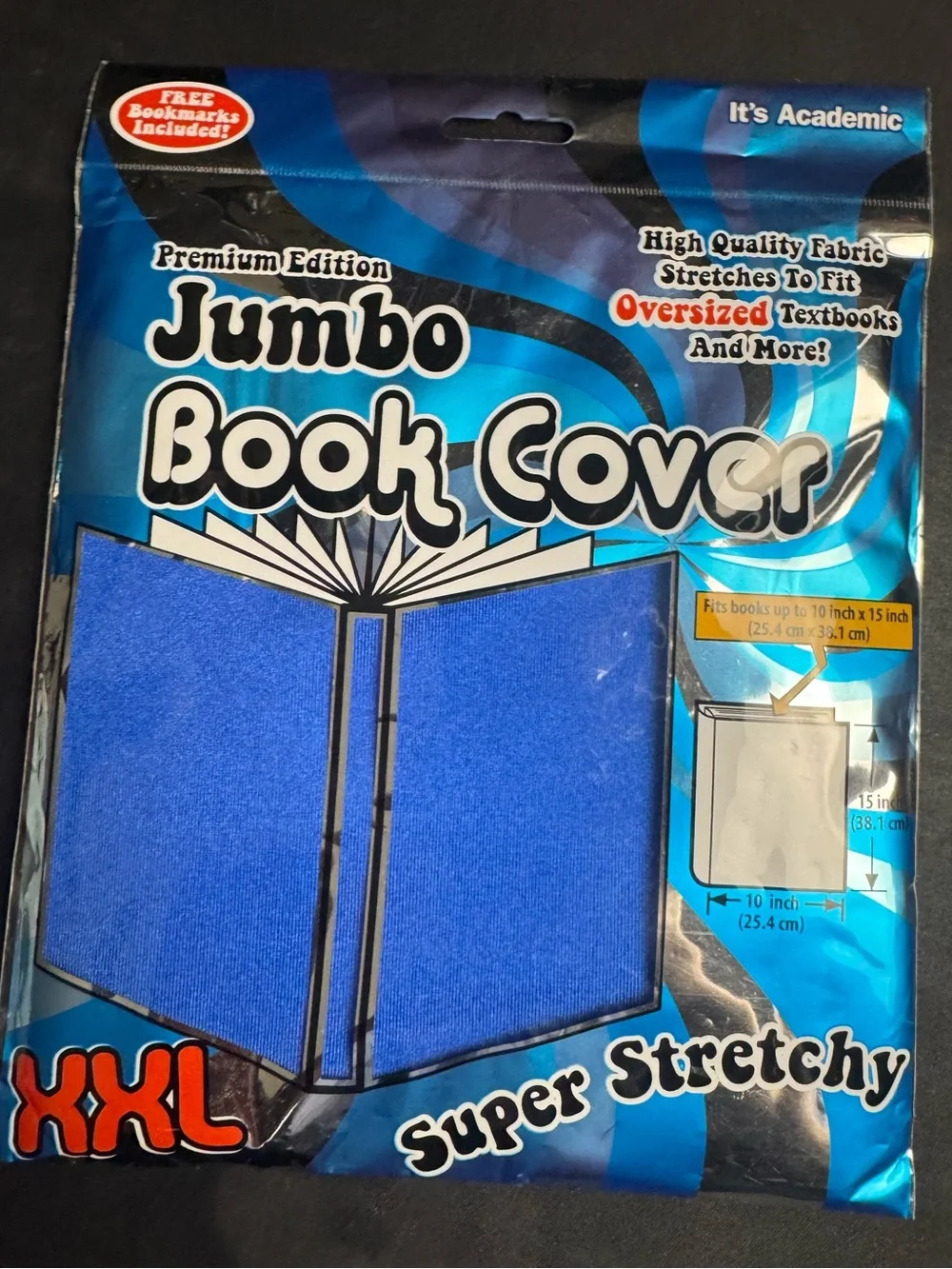 Jumbo Book Cover fit on textbook up 10 inch x 15 inch(25.4 cm x 38.1 cm) in Blue